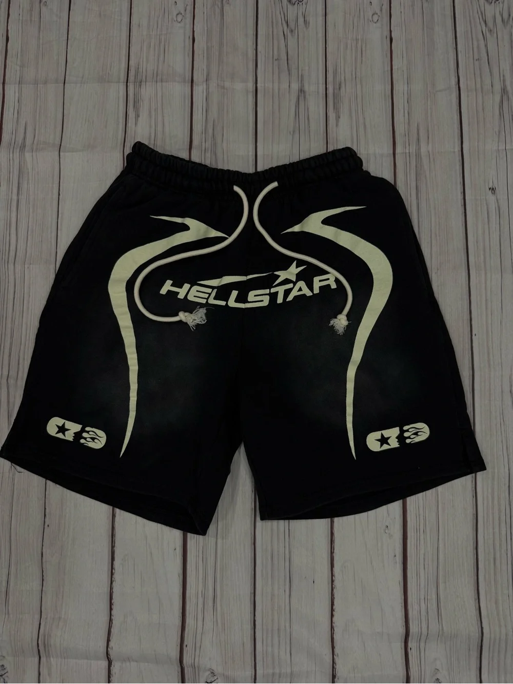 Men’s Black Graphic Athletic Shorts